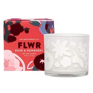 image of The Aromatherapy Co 100g FLWR Candle - Rose & Dewberry