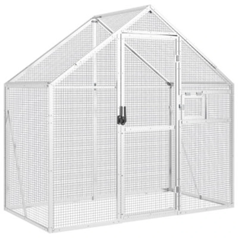 Image of vidaXL Aviary Silver 179x100x185cm Aluminium, Silver 152258