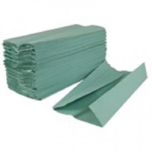 image of 2Work Green 1-Ply C-Fold Hand Towel Pack of 2880 HC128GR