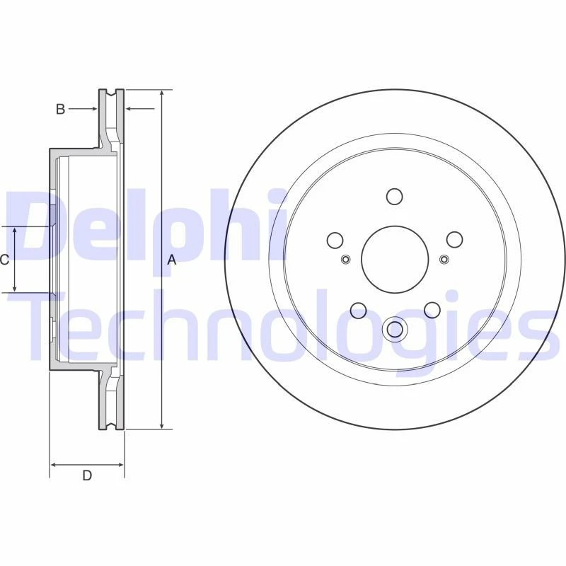 Image of DELPHI Brake disc DELPHI BG4962C