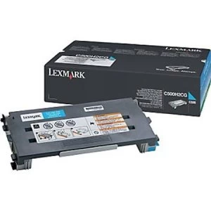 Image of Lexmark C500H2CG Cyan Laser Toner Ink Cartridge