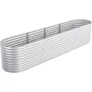 image of Garden Raised Bed 400x80x81cm Galvanised Steel Silver vidaXL - Silver