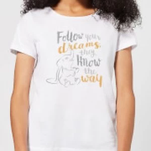 image of Dumbo Follow Your Dreams Womens T-Shirt - White - XXL