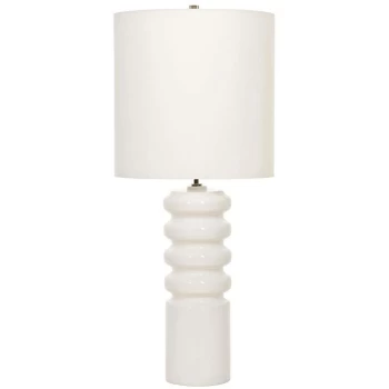 image of Elstead Contour - 1 Light Table Lamp White, E27