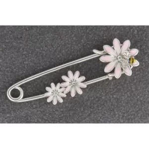 Image of Bee/Flowers Scarf Pin Brooch