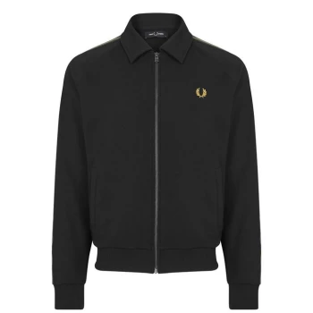 Image of FRED PERRY Striped Tape Tricot Jacket - Black 102