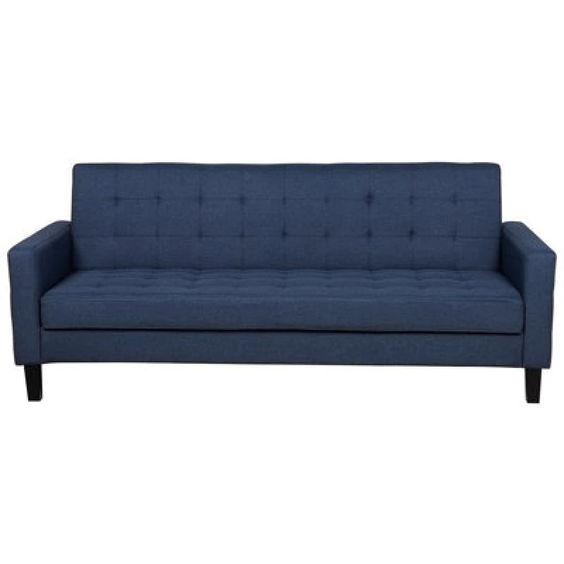 Image of Beliani Sofa Bed 3 Seater Vehkoo Fabric Dark Blue