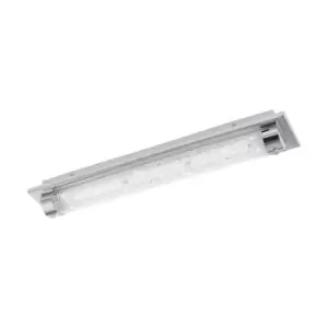 Image of Wall Flush Ceiling Light Colour Chrome Shade Clear Plastic Crystal Bulb LED 19W