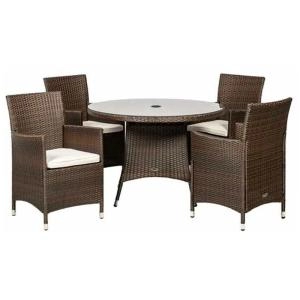 image of Amir Royalcraft Nevada 4 Seater KD Round Dining Set - Garden & Outdoor