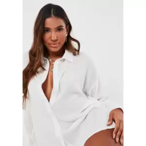 image of Missguided Oversized Shirt - White