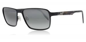 Image of Maui Jim Glass Beach Sunglasses Matte Black Matte Black Polariserade 57mm