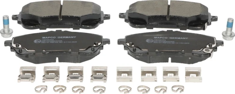 Image of MAPCO 106058HPS Brake pad set Front Axle, with acoustic wear warning, with accessories, with brake caliper screws Brake Pad Set,disc brake (402)