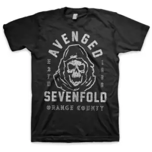 Image of Avenged Sevenfold - So Grim Orange County Unisex Small T-Shirt - Black