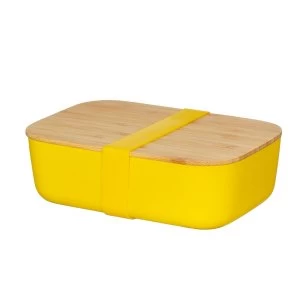 image of Sass & Belle Yellow Bamboo Lunch Box