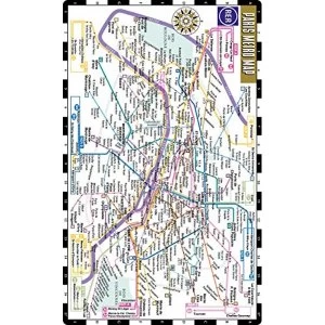 Image of Streetwise Paris Metro Map - Laminated Metro Map of Paris, France City Plans Sheet map 2018