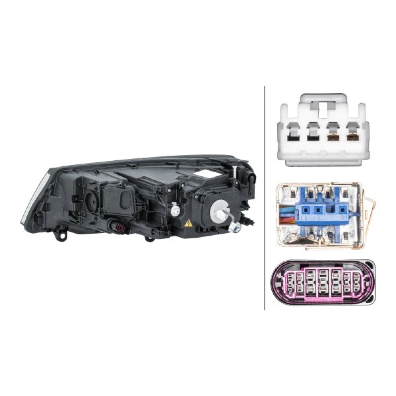 Image of HELLA 1EL 011 937-321 Headlights Gas Discharge Lamp, Right, without bulbs, Bi-Xenon Headlight (259)