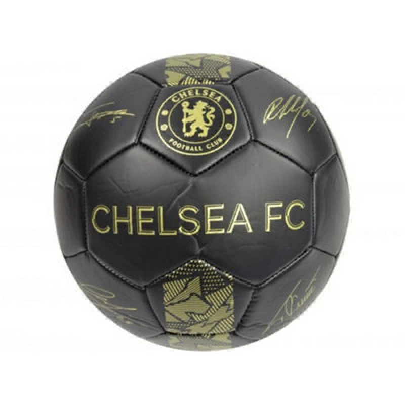 Image of Chelsea Fc Signature Phantom Faux Leather Football Black/gold (5)