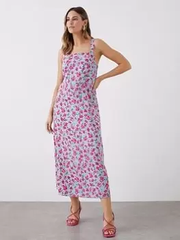 Image of Dorothy Perkins Floral Square Neck Cami Midi Dress - Blue Size 16, Women