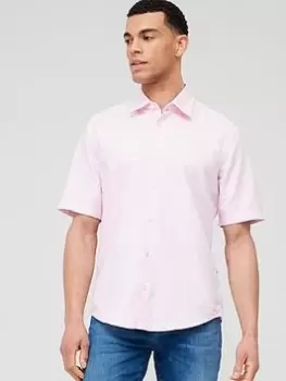 Image of BOSS Rash_2 Shortsleeve Shirt, Light Pink, Size 3XL, Men