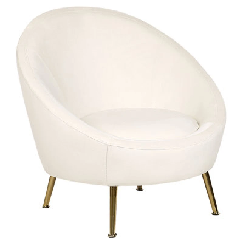 Image of Beliani Armchair Langa Velvet Off-White