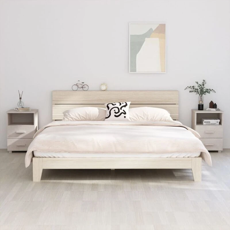Image of VIDAXL Bedside Cabinets hamar 2 pcs White 40x35x62cm Solid Wood Vidaxl 8720286817636