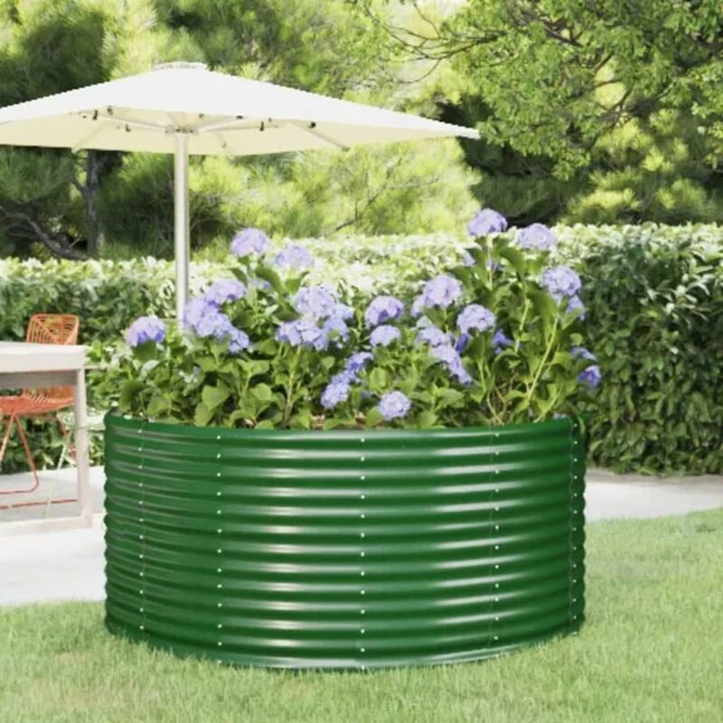 Image of vidaXL Raised Bed Green 140x140x68cm Powder-coated Steel, Green 319088