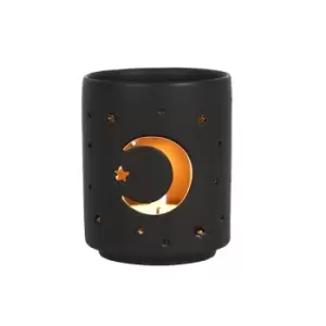 Image of Small Black Mystical Moon Cut Out Tealight Holder