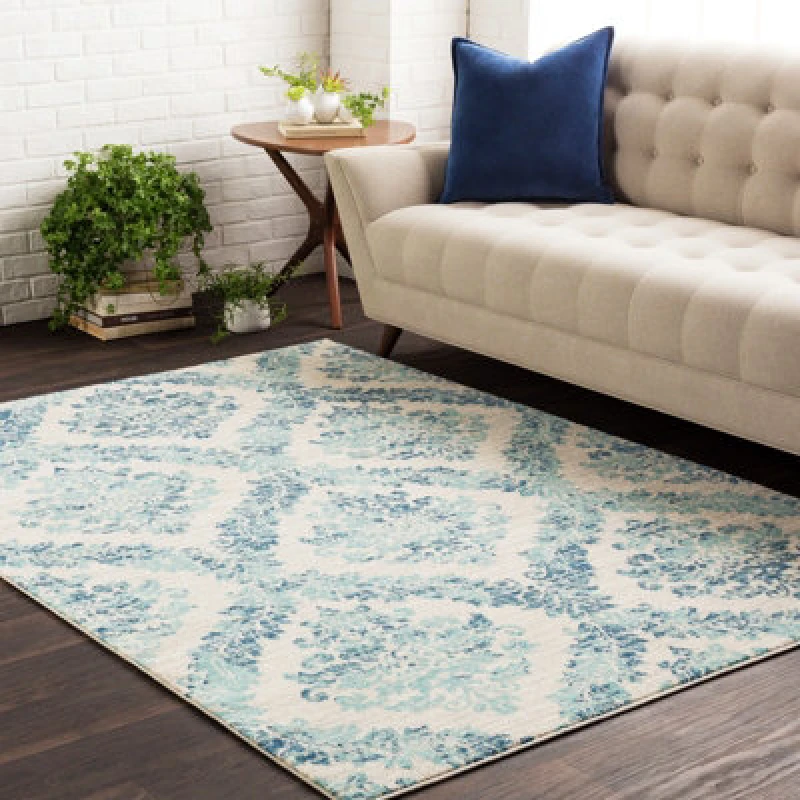 Image of Livabliss Vintage Oriental Boho Teal Malti Area Rug 120 X 170 Cm - Easy Care, Non Shedding, Ideal For Living Room & Bedroom