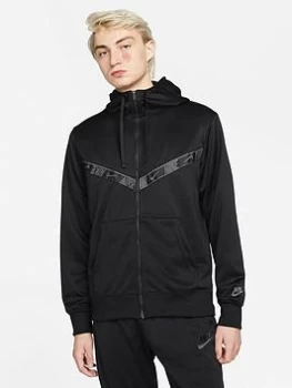 Image of Nike NSW Repeat Polyknit Zip Hoodie - Black, Size L, Men