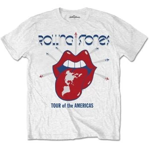 Image of The Rolling Stones - Tour of the Americas Unisex Large T-Shirt - White