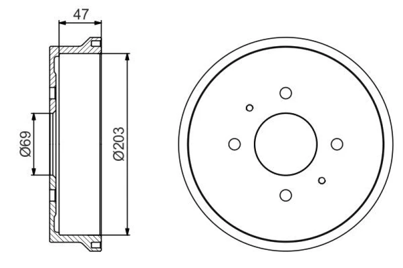 Image of Bosch 0 986 477 235 Brake Drum Rear Axle, 239mm Brake Drum (123)
