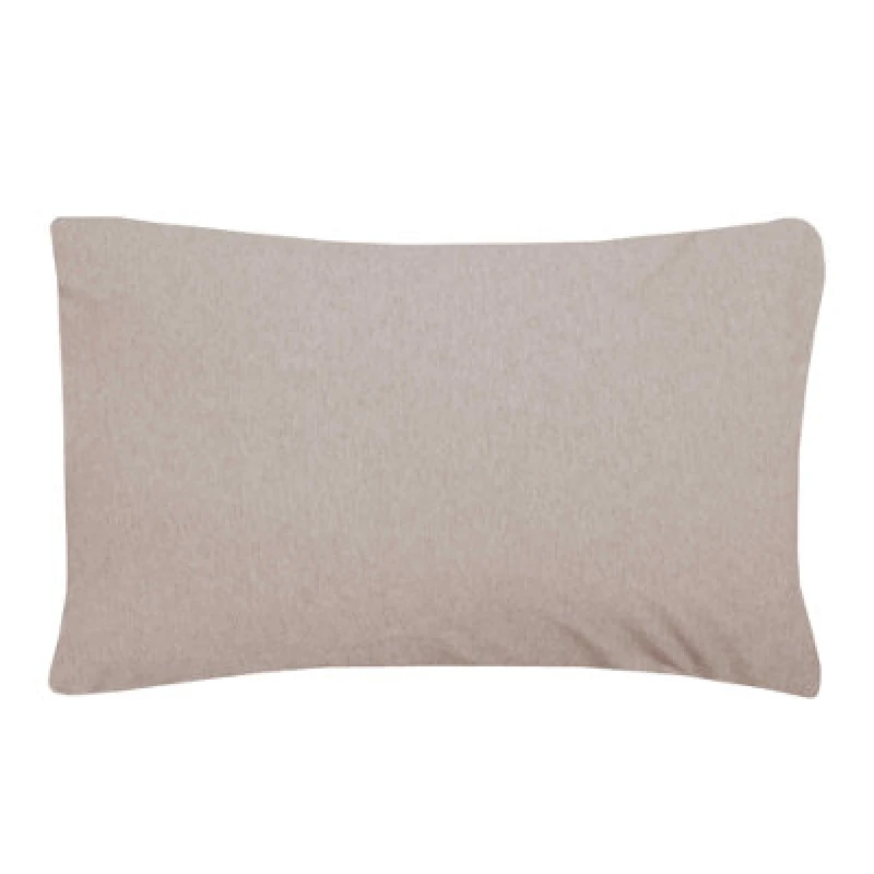 Image of Smart Living Smart Living Jersey Melange Polycotton Easy Care Bed Linen Luxury Fitted Bedsheet or Pillowcase in Beige Size: Standard Pillow Case Bei
