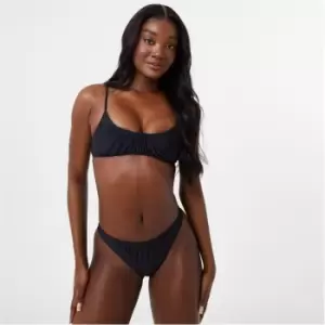 Image of Jack Wills Ruched Crinkle Bikini Top - Black