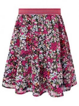 Image of Monsoon Girls S.E.W. Ditsy Midi Skirt - Pink, Size Age: 7-8 Years, Women
