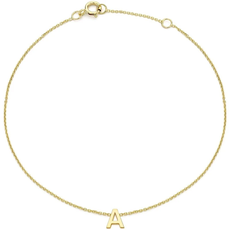 Image of Be You 9ct Mini Initial Bracelet Yellow Gold female A
