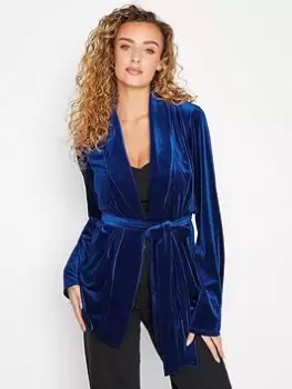 image of Long Tall Sally Bright Blue Velour Jacket, Blue, Size 10, Women