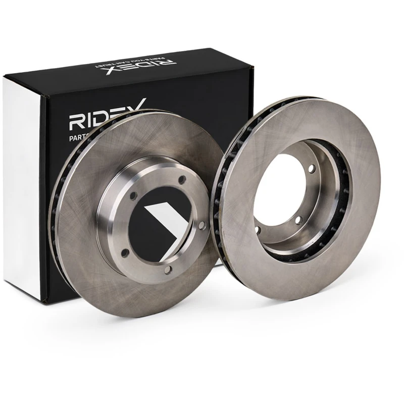 Image of RIDEX 82B1060 Brake disc Front Axle, Vented, Cast Iron, Uncoated, Untreated, without bolts/screws Cast Iron Brake Disc (82)