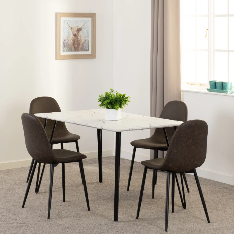 Image of Seconique Marlow & Athens Dining Set in Brown Brown Unisex