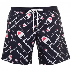 image of Champion AOP Swim Shorts - Navy AOP