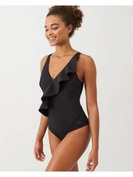 Image of Speedo Rubysun Ruffle Swimsuit - Black