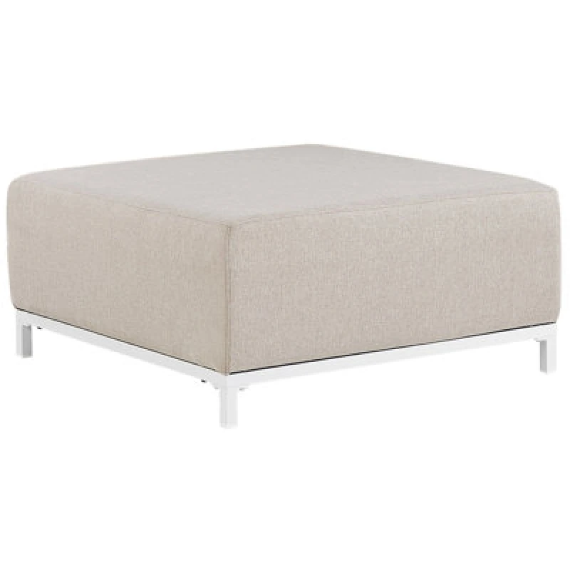 Image of Beliani Ottoman Rovigo Fabric Beige