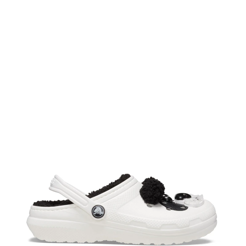 Image of Crocs Kids Toddler Classic Lined I AM Panda Bear Clogs Chalk/Black C10