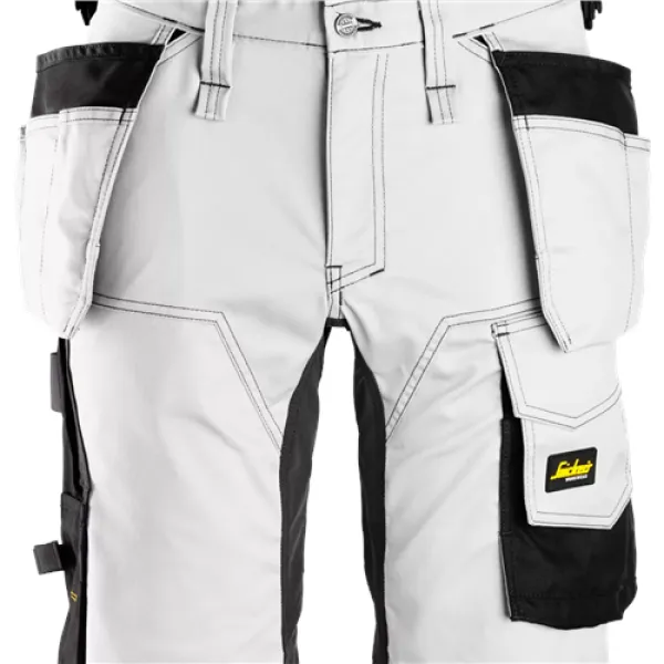 Snickers AllroundWork Stretch Shorts Holster Pockets - White/Black - 60