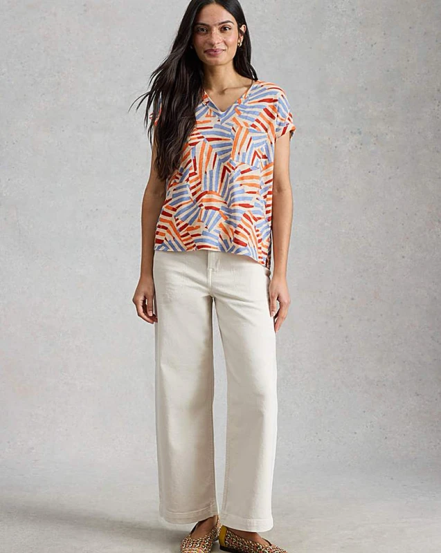 Image of White Stuff White Stuff Iris Tee NAT Multi - White Stuff - Size: 10 NAT Multi Female 10 ZD53301