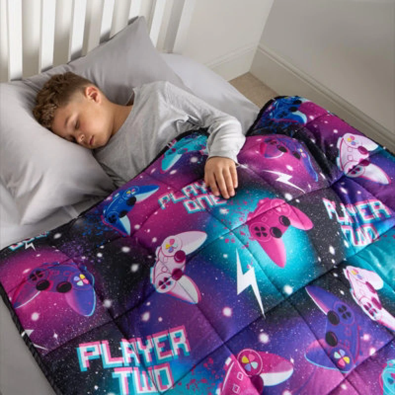 Image of OHS OHS Kids Gaming Weighted Blanket, Black - 3KG Black One Size Unisex 5027434192892