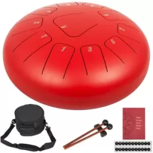 image of 12'' Steel Tongue Drum 11 Musical Hand Tank Drum Handpan ＆ Storage Bag + Mallets