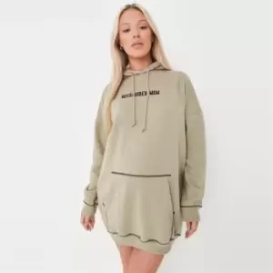 Missguided Maternity Contrast Stitch Hoodie Dress - Green