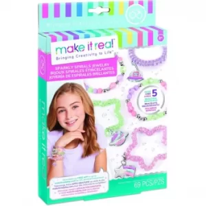 image of Make It Real Sparkly Spiral Bracelets Activity Set