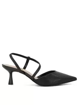 Image of Dune London Dune Citrus Leather Open Court Shoes - Black, Size 4, Women