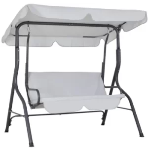 Image of Garden Swing Bench Canopy Outdoor Patio Hammock Rocker Porch Seat Deck Terrace Lounger Furniture Light Grey